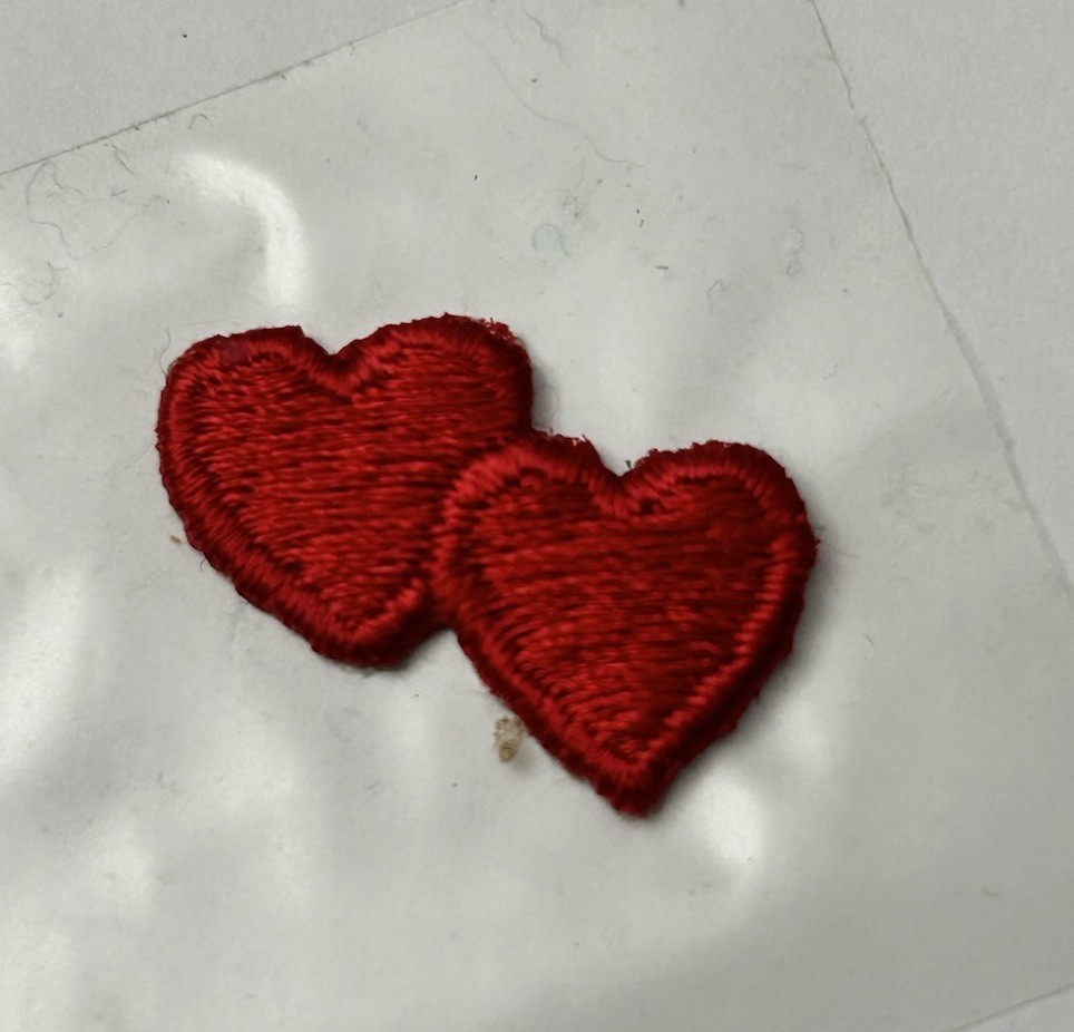 Vintage Mini Double Heart Embroidered Patch Love Valentine