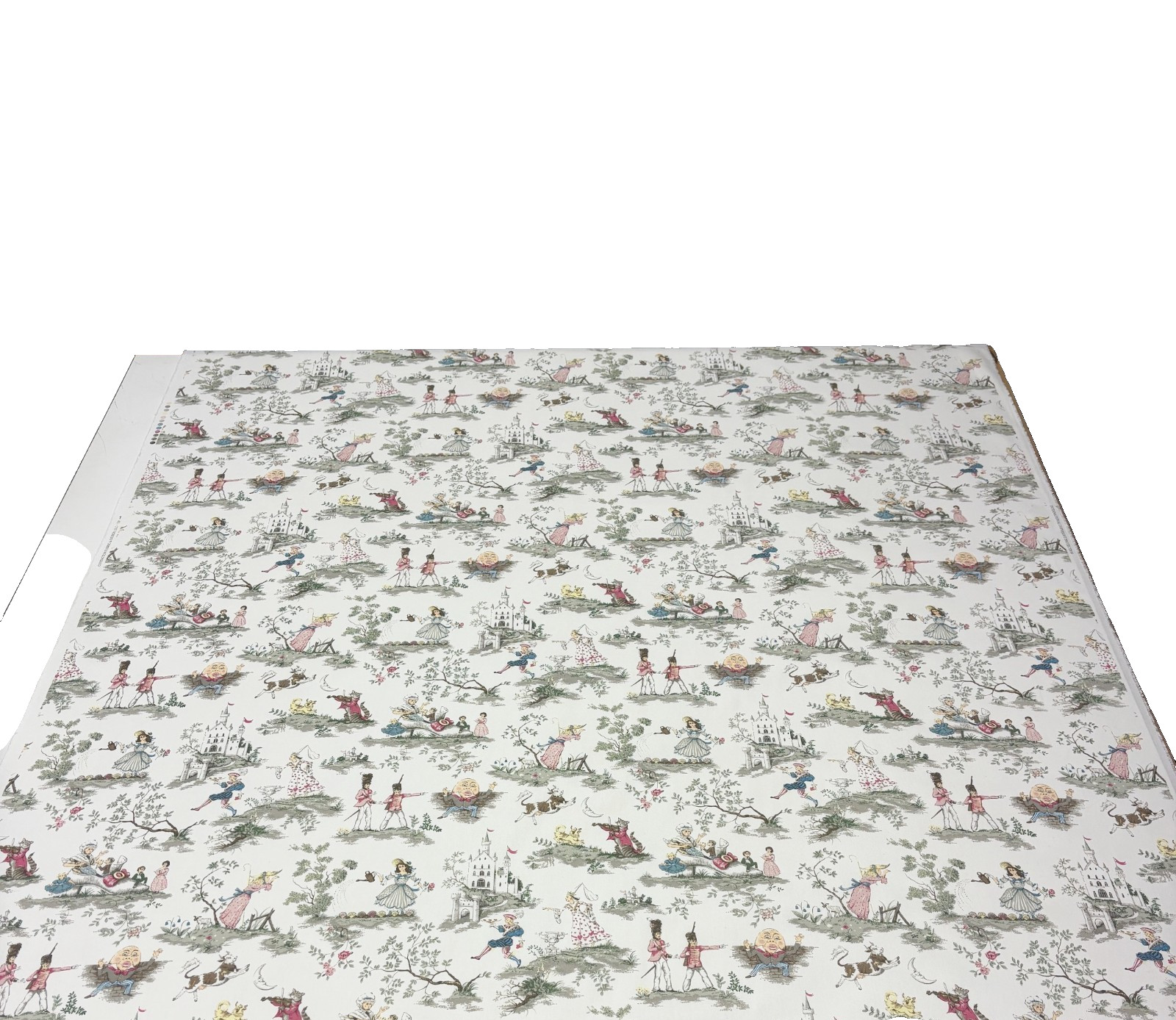 COVINGTON OVER THE MOON WHITE NURSERY RHYMES TOILE MULTIUSE FABRIC BY YARD 54″W