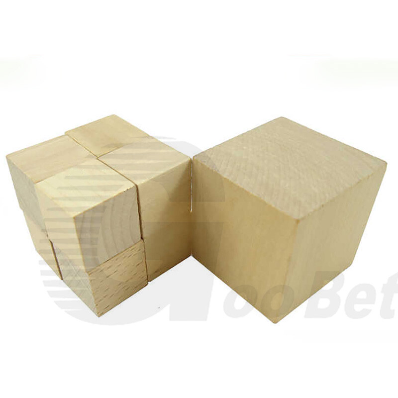 Wooden Cube Solid Plain Natural Hard Wood Blocks 8x8x8cm Art Craft Building DIY
