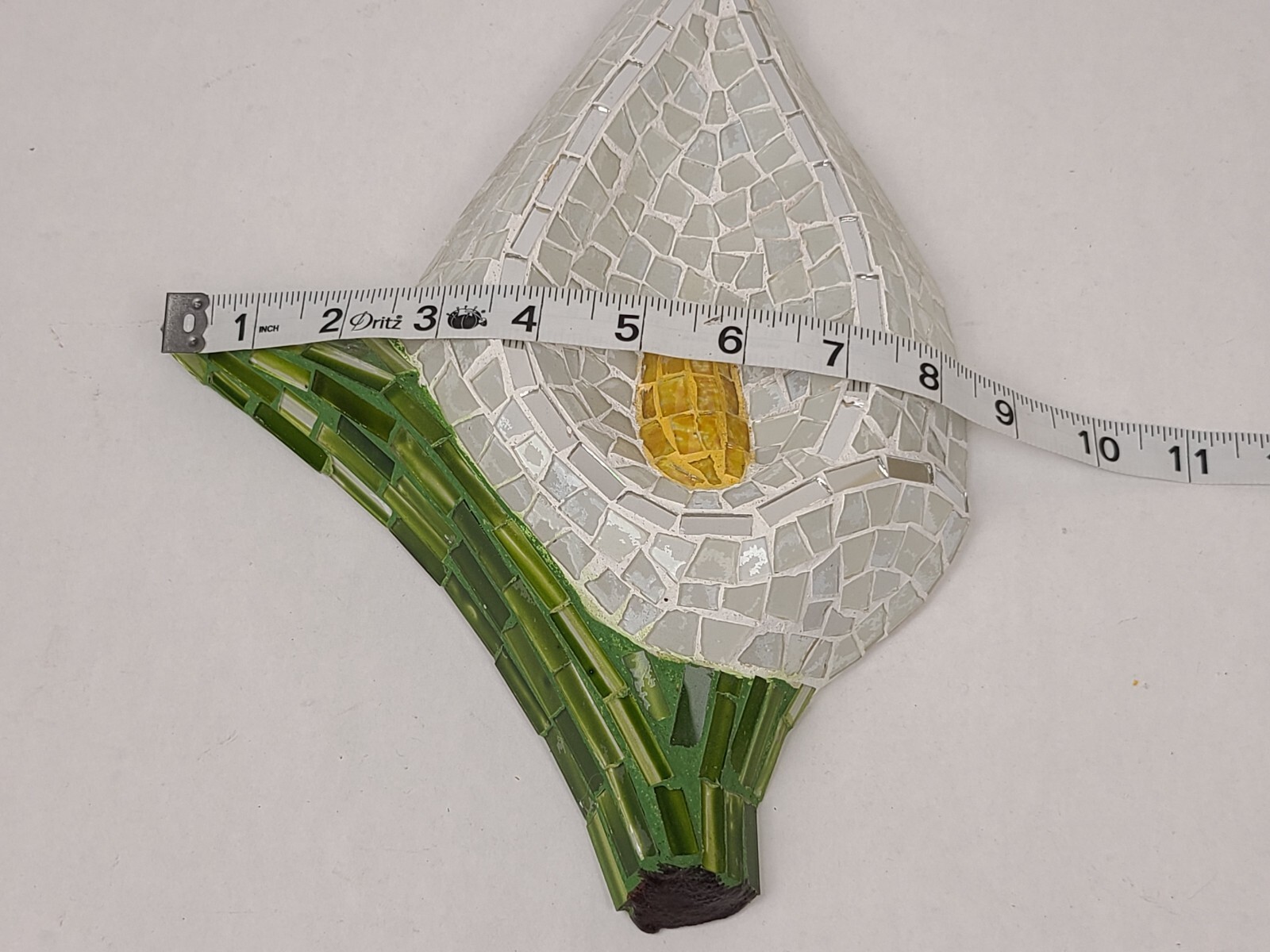 Handmade Mosaic Art Calla Lily Wall Hanger Decorative White Flower Floral Decor