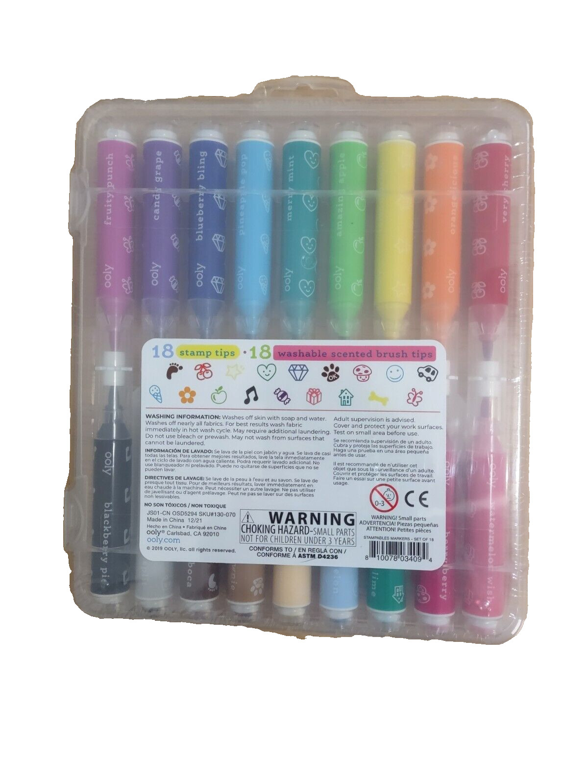 Kids Art Fun Scented Markers Double Sized 18 Pack Washable Brush Tips Non Toxic