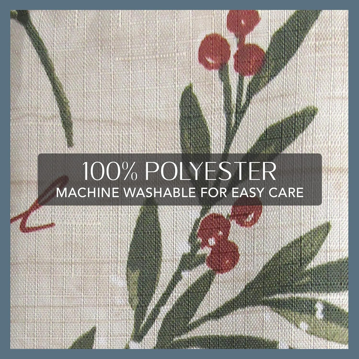 Holiday Tree Trimmings Wrinkle Resistant Fabric Christmas Tablecloth, 70″, Round