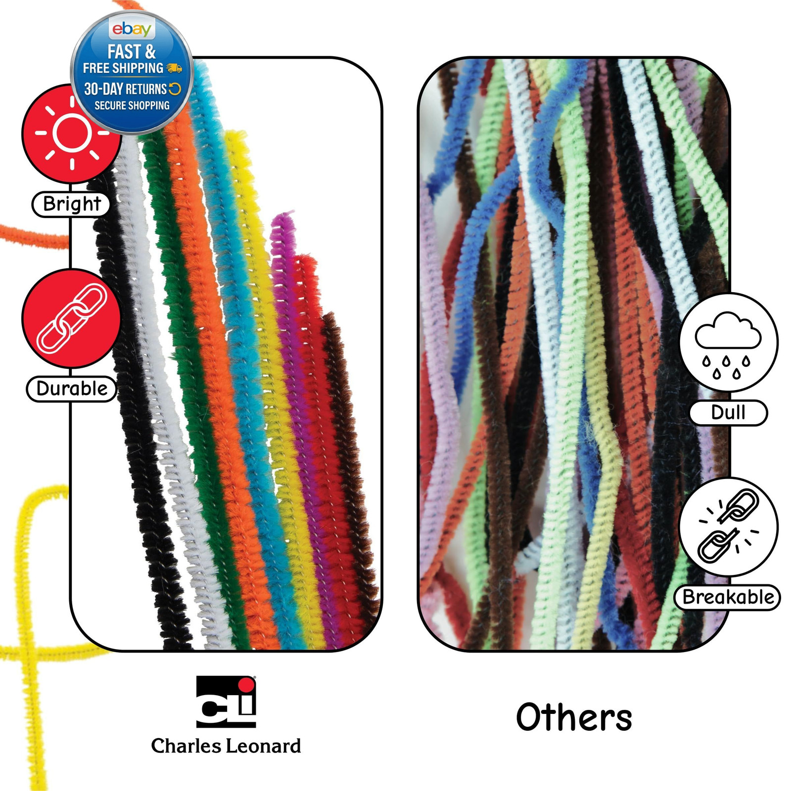 Pipe Cleaners Bulk, 1000 Count, for 1000/Box, Assorted Colors