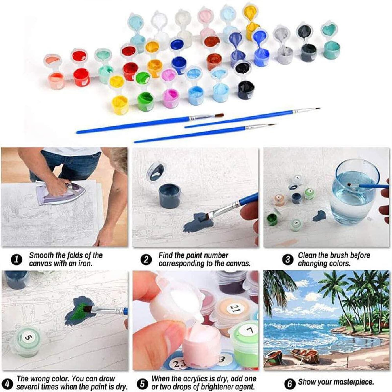Scenery Paint by Numbers for Adults,Landscape Beach Paint by Number for Adult…
