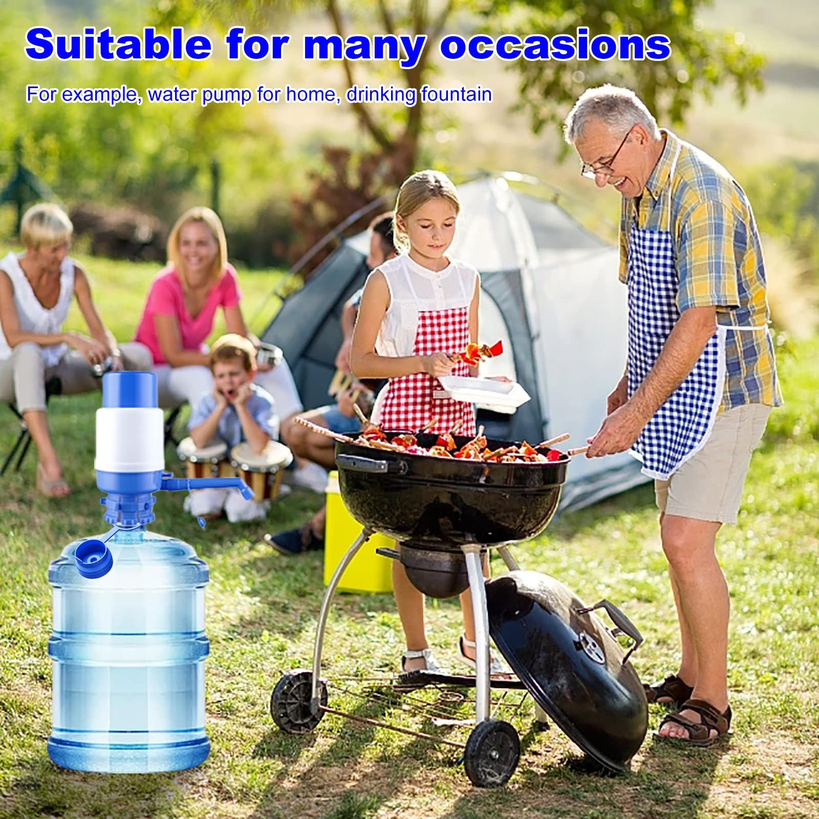3 & 5 Gallon Water Jug Cap all bottles with a diameter of 55mm, Blue
