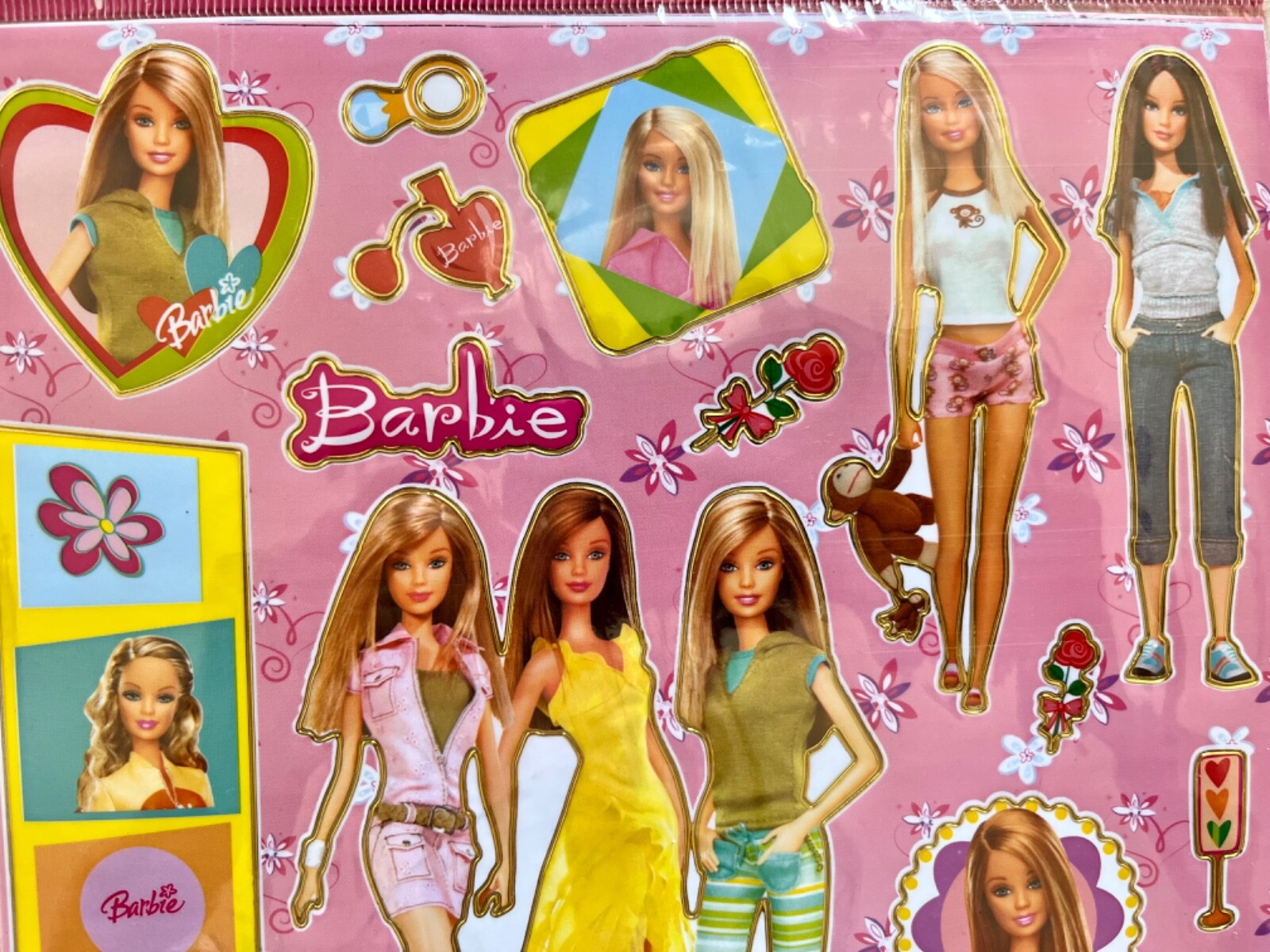 Lovely 10 Sheets of Barbie & Things Stickers 8″ X 10″ Sheet Pink