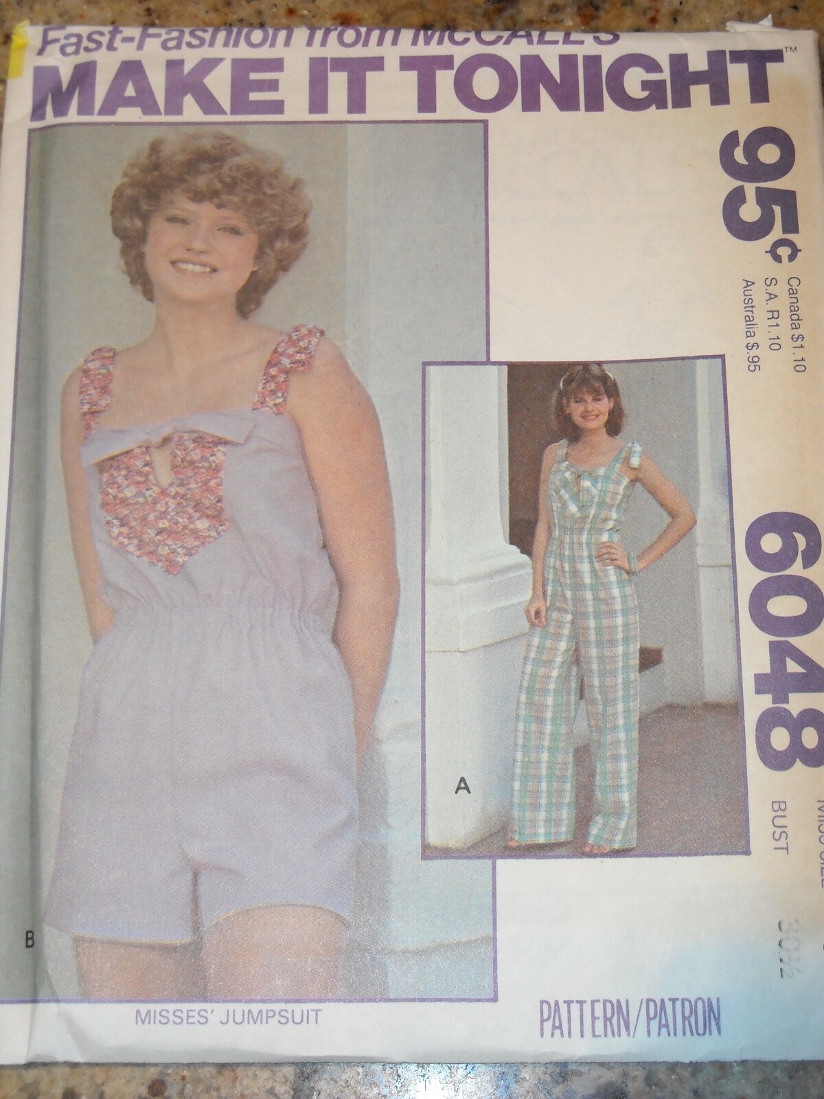 🌸UNCIRCULATED 1978 McCALL’S #6048-LADIES TWO LENGTH ROMPER-JUMPSUIT PATTERN 6FF