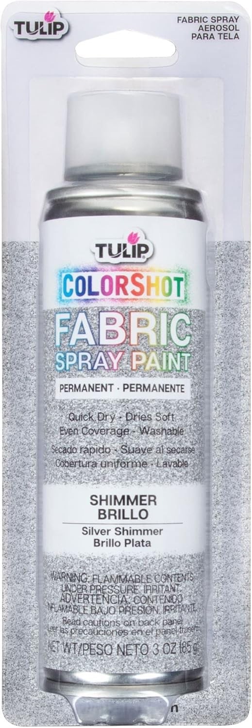 Transform Fabrics with ColorShot 3oz Silver Shimmer Spray – Washable & Drip-Free