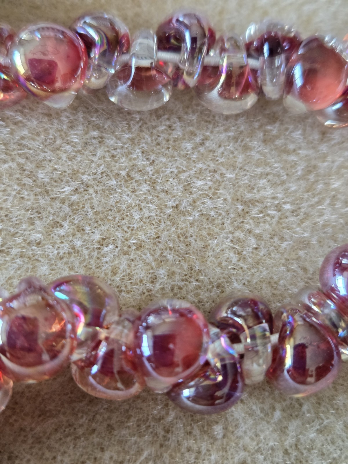 Unicorne Teardrop Glass Bead Strand, 9-10mm, Luster Peach, 25 Per Strand