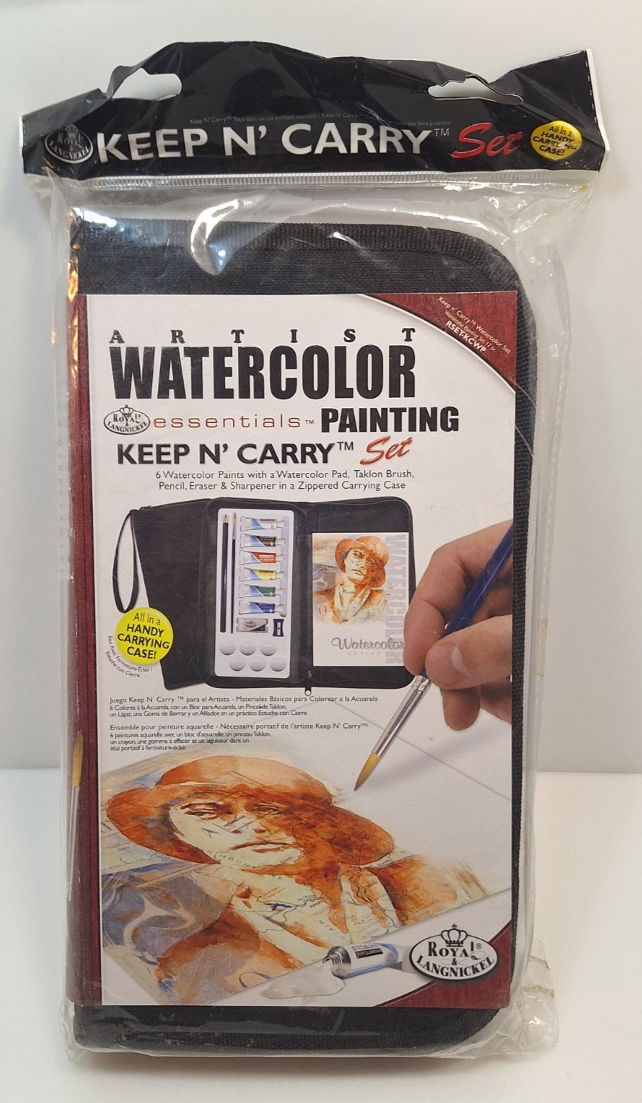 Royal & Langnickel Water Color Paint Set Essentials Keep N’ Carry Pad Brush Case