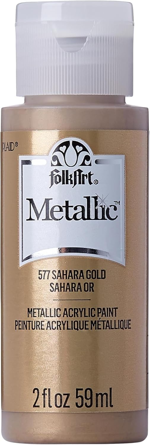 American-Made 2 oz Non-Toxic Metallic Paint in Sahara Gold – For All Surfaces