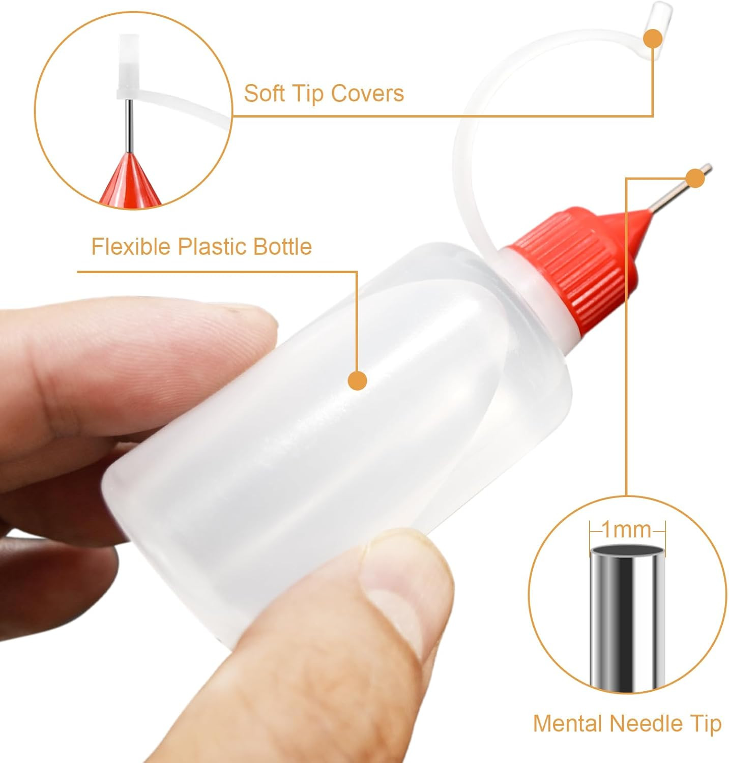 10 PCS Precision Needle Tip Glue Bottles with 2 Mini Funnels, 30ML/1 OZ