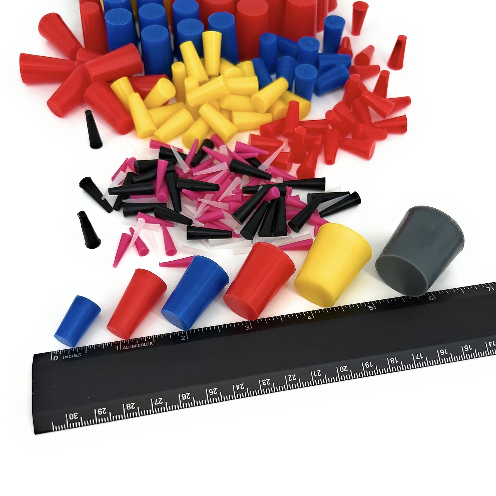235 Piece Silicone Rubber Plug Set Sizes 1/32″ to 1″ Tapered Stoppers for P…