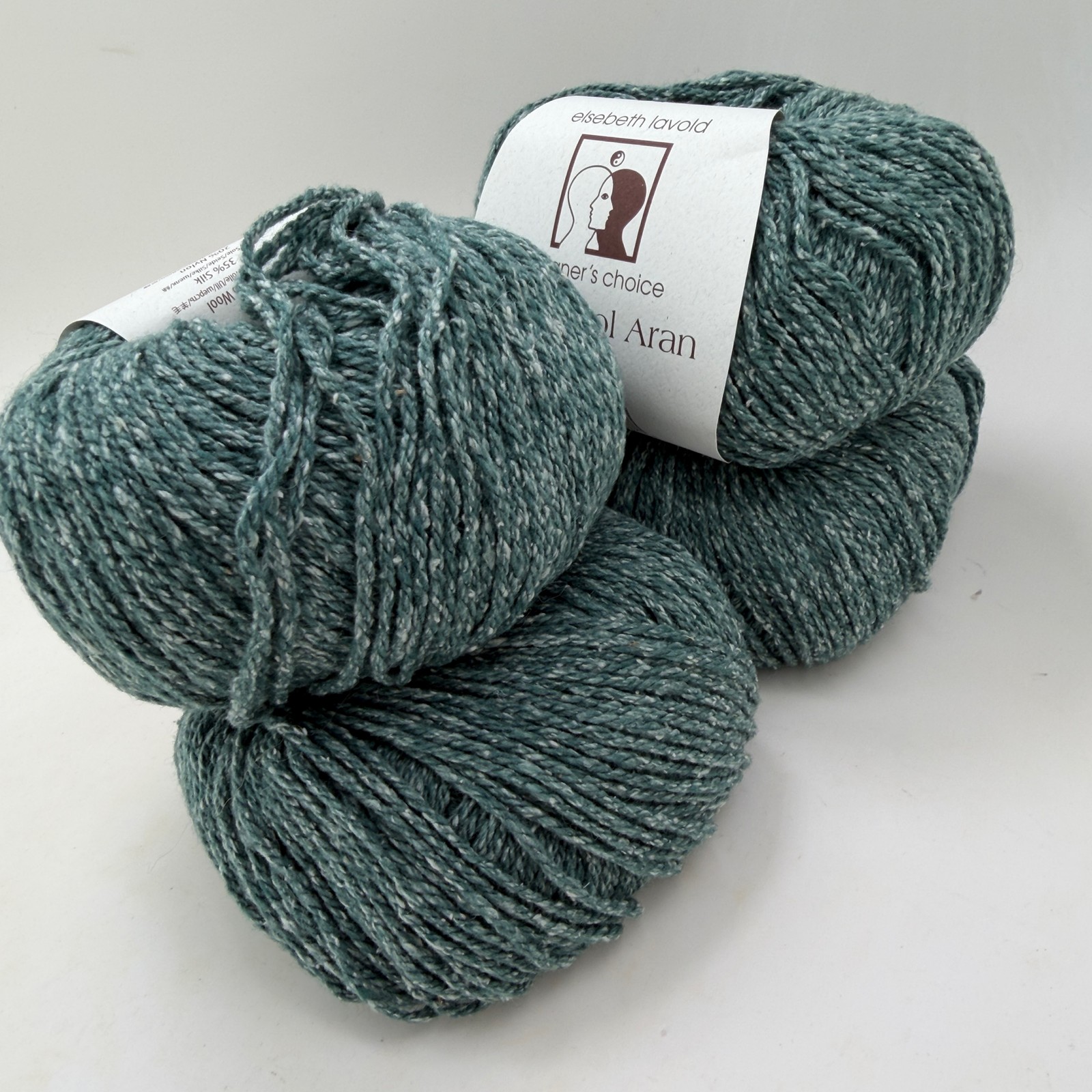 Elsebeth Lavold Silky Wool Aran Yarn Lot of 4 Color 1009 Viridian 50g Skeins