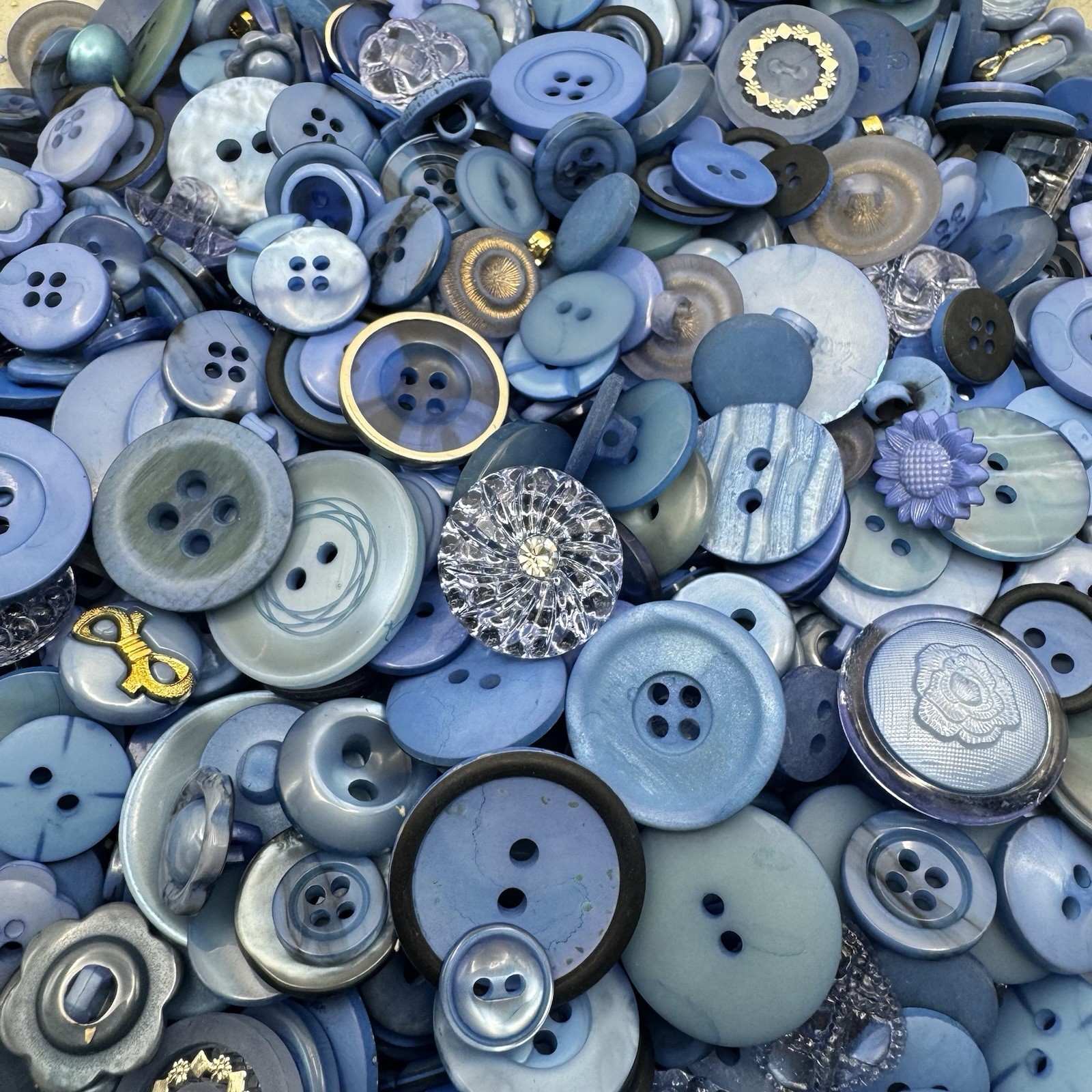 Mixed Lot Dyed Navy/Dk Blue Premium Buttons All Sizes For Embellishments