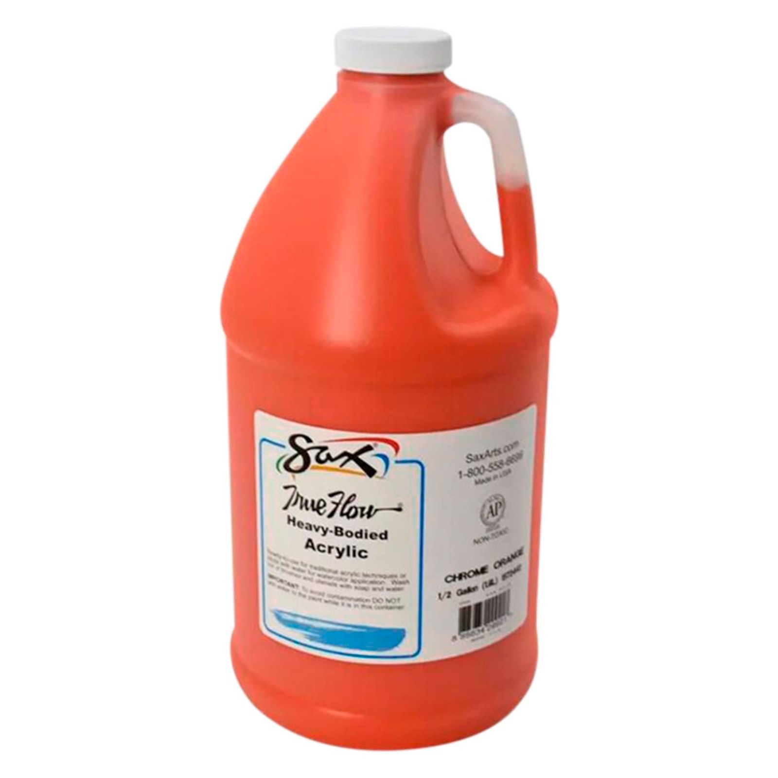 Heavy Body Acrylic Paint 1/2 Gallon Chrome Orange 64 Fl Oz Art Supplies for Arti