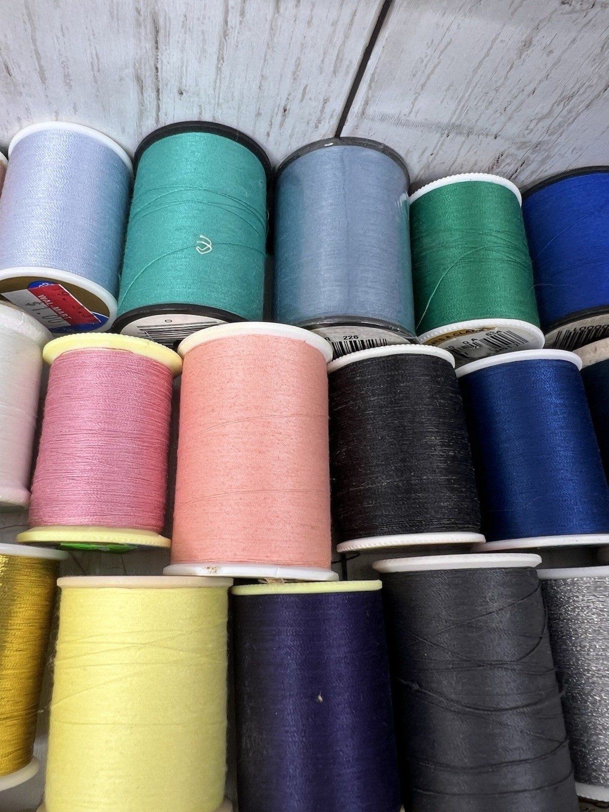 Sewing Thread Spools Mixed Colors Some Vintage Various Brands Colors Lot of 50