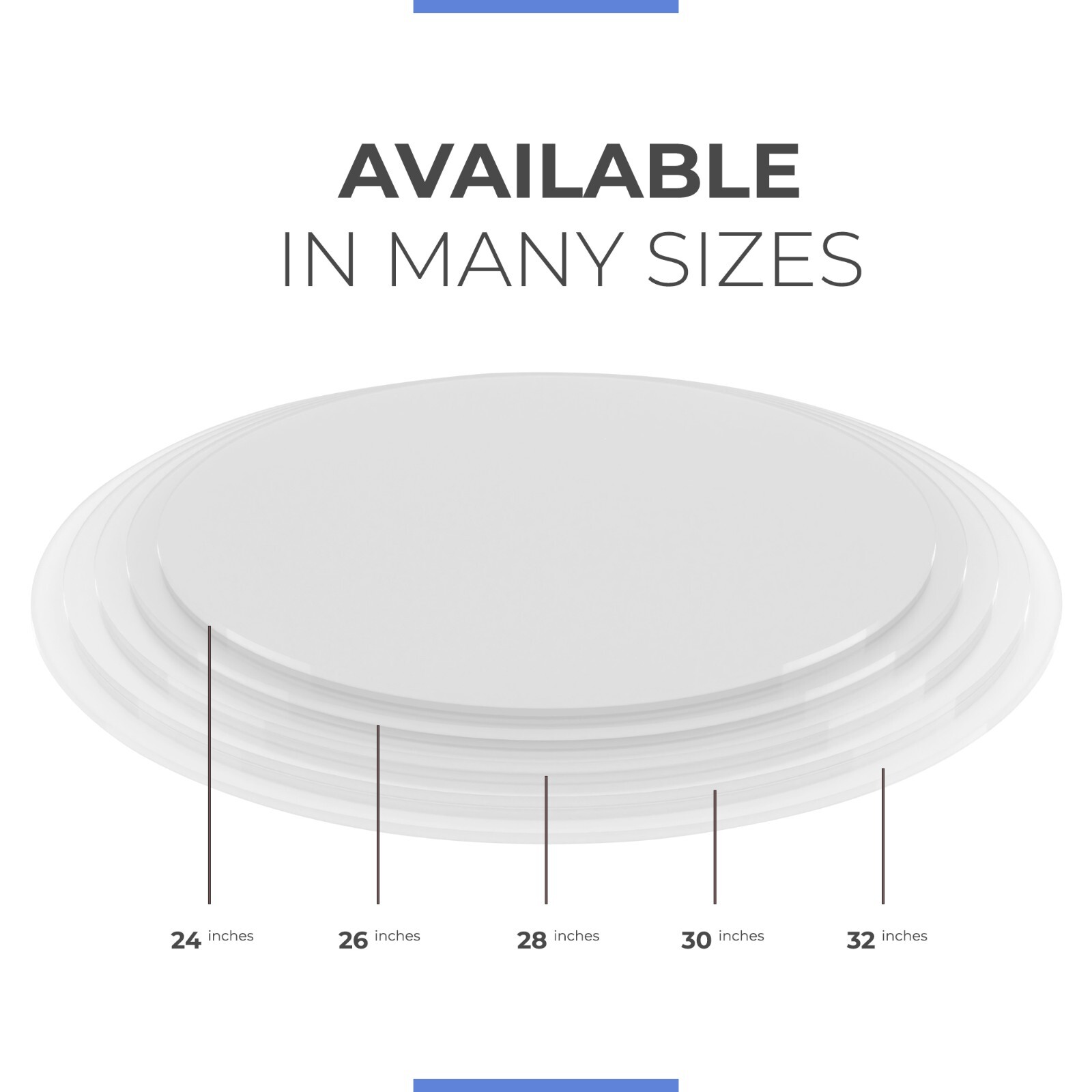Round Acrylic Plexiglass Sheet Table Top 1/4″ Flat Clear Cake Disc Lucite Circle