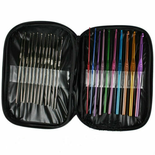 New 22pcs Suit Multi-colour Aluminum Crochet Hooks Needles Knit Weave Craft Yarn
