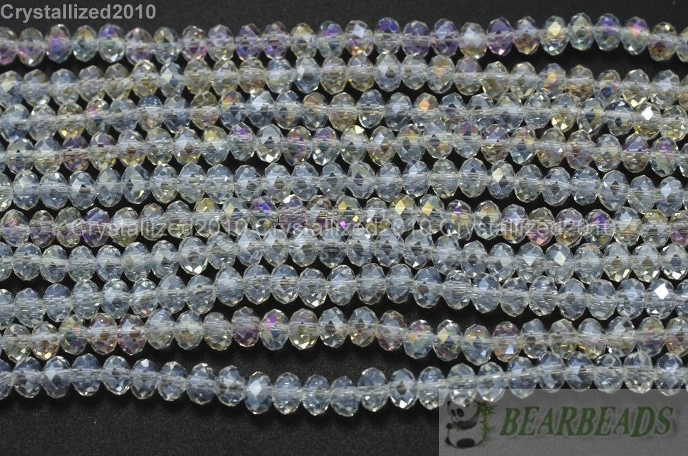 200Pcs Top Quality Czech Crystal Faceted Rondelle Spacer Beads 4mm x 6mm Pick