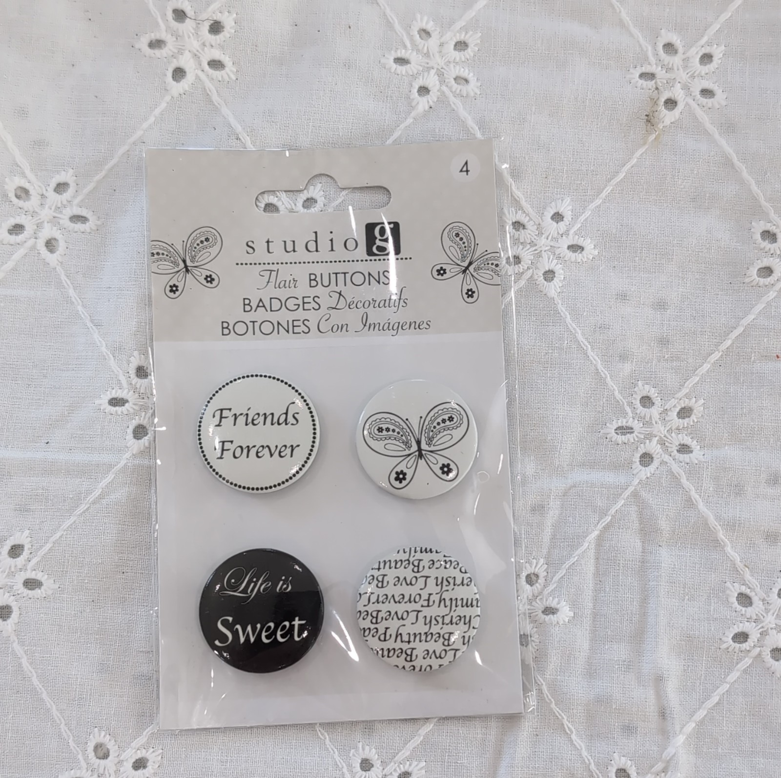 studio g Flair Buttons Scrapbooking Embellishments Lot of 5 Packs