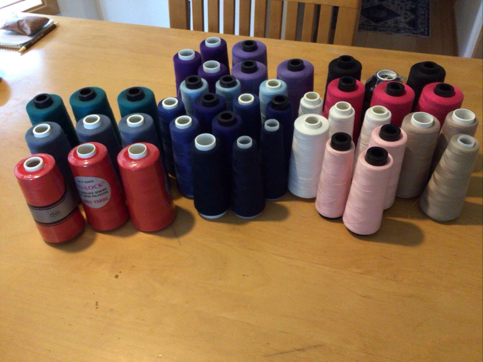 43 Spools Lot of Mixed Colors Polyester Thread Serger