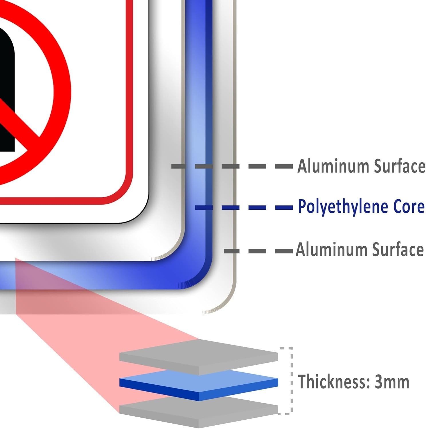 No U-Turn Symbol metal Aluminum composite outdoor sign long-lasting