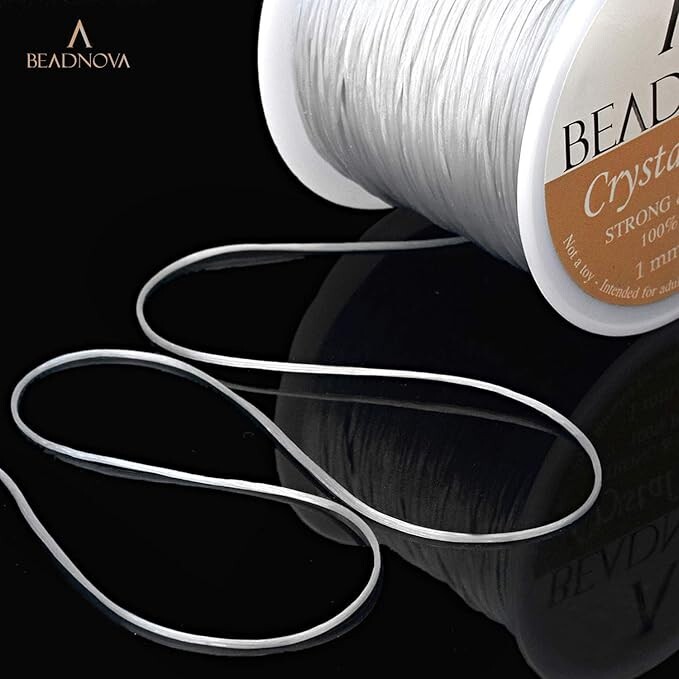 BEADNOVA 1mm Elastic Stretch Crystal String Cord for Jewelry Making Bracelet