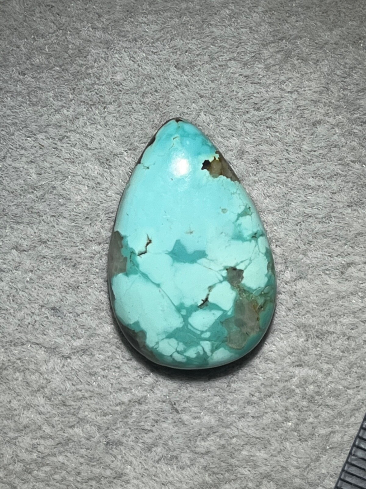 Blue Moon Turquoise 20.85 ctw Pear tear drop Cabochon. Tonopah, Nevada USA mined