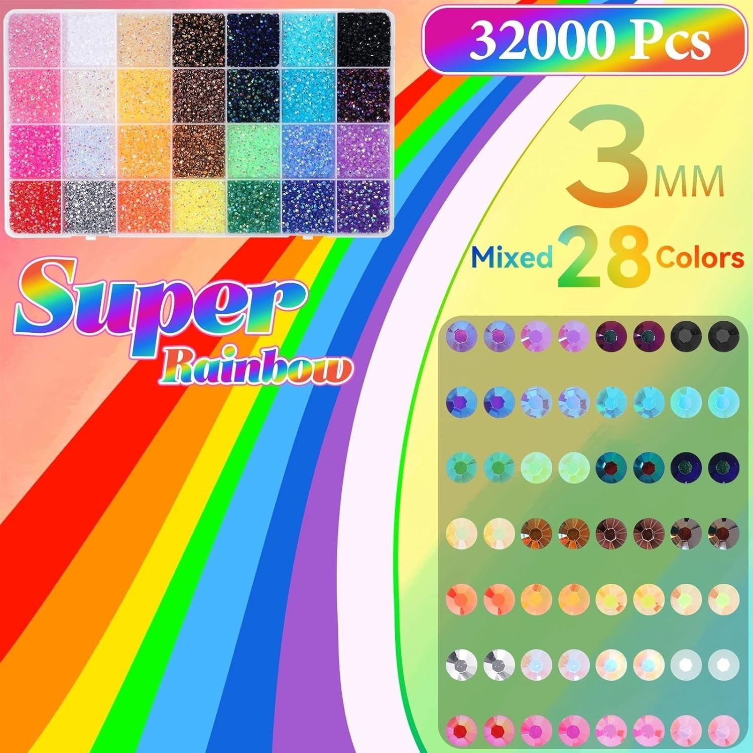 32000-Piece Rhinestone Bedazzling Kit with Tools for Crafts and DIY Projects
