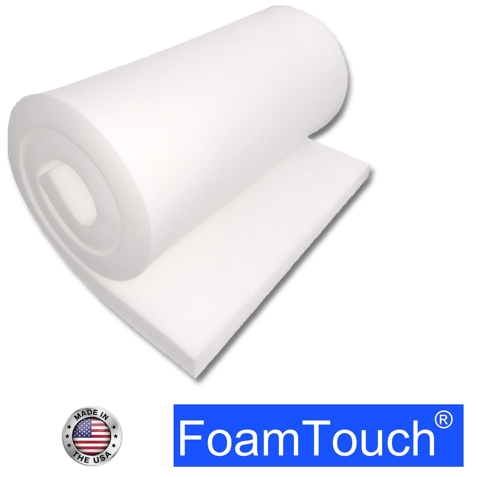 FoamTouch Upholstery Foam Cushion High Density 1″ Height x 24″ Width x 72″ Le…