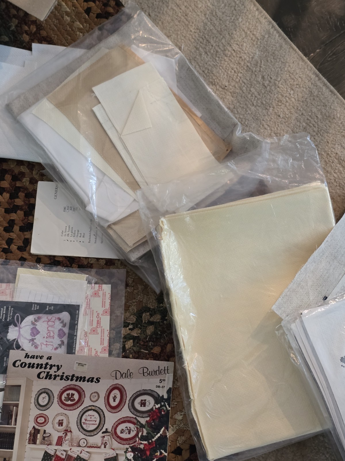 Huge Vintage Lot Of Needlepoint Embroidery 20+ Books, Tons Of Patterns, Supplies
