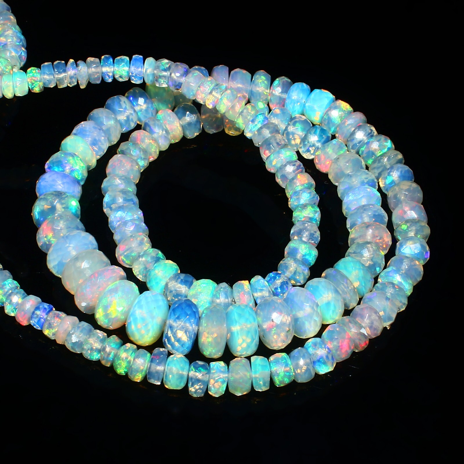 6*10 MM Ethiopian Opal Smooth Rondelle Beads Loose Gemstone Opal Stone NB209