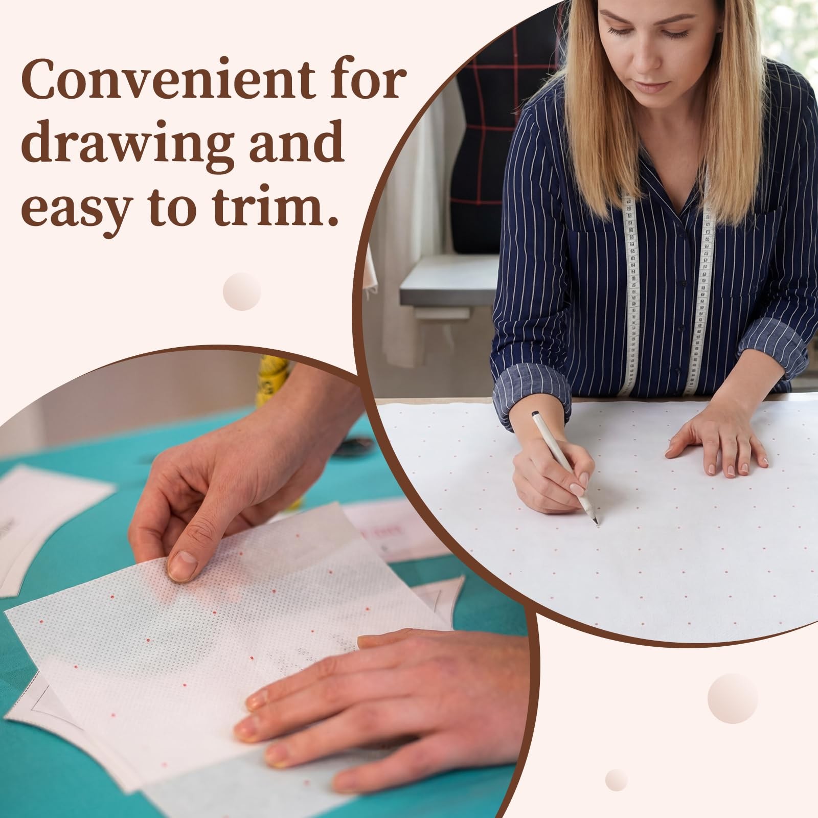 47 Inches x 10 Yards Non Woven Precut Pattern Drafting for Sewing Copying Alt…