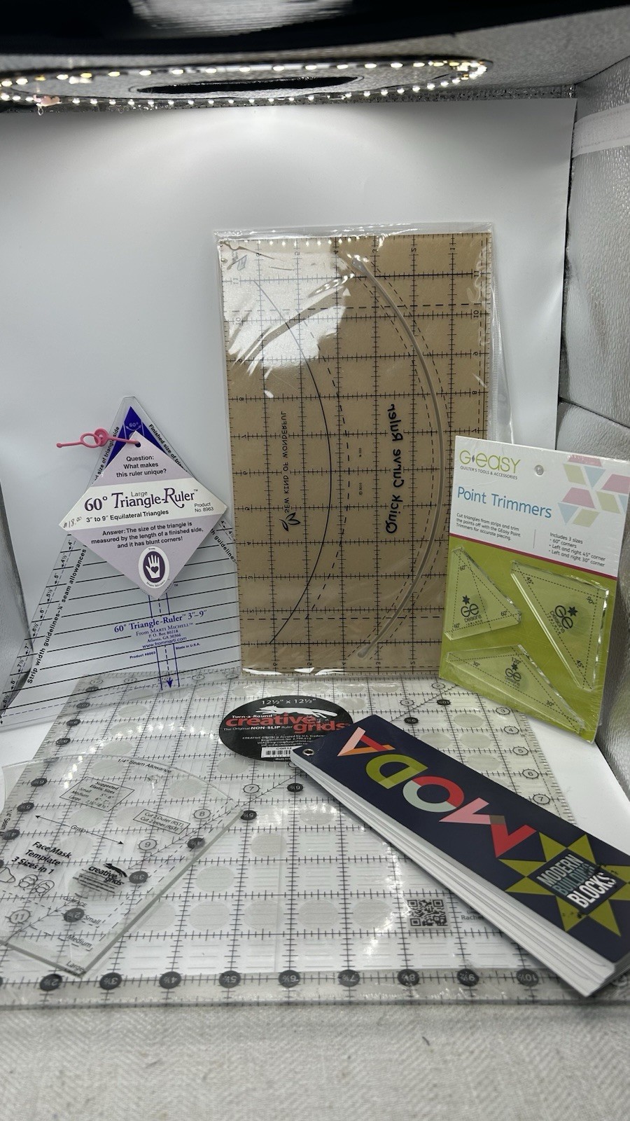 Creative Grids Quilting Rulers Lot & Moda Modern Building Blocks Pattern Book