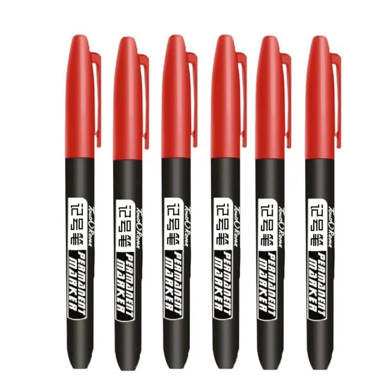 6pcs Permanent Marker Pen Set Waterproof Ink Sketch Drawing Markers – NEW