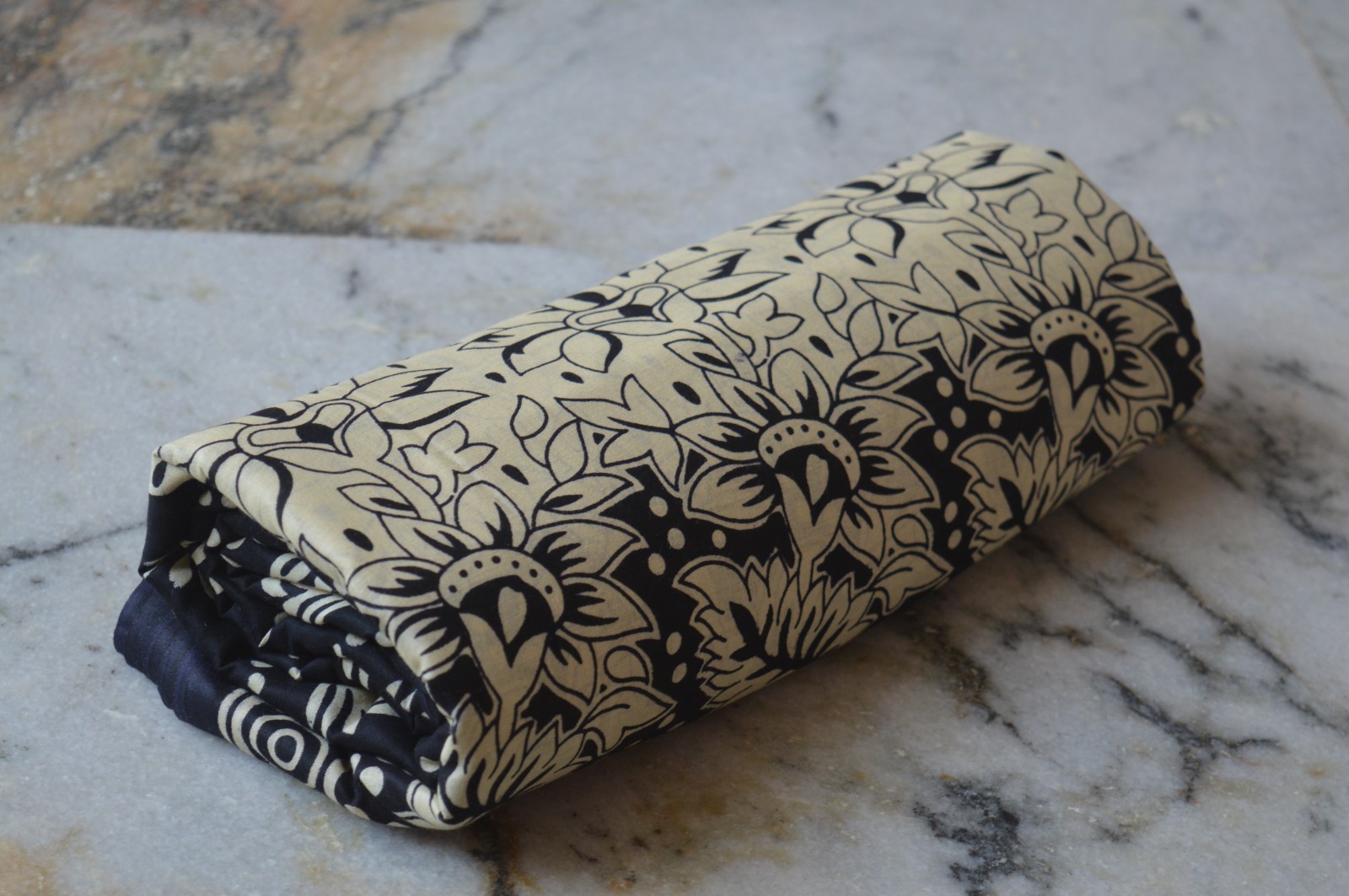 Black & Beige Hand Print Fabric 100% Cotton 15 Yard NO DUTY CHARGES 100%✅ZK-369