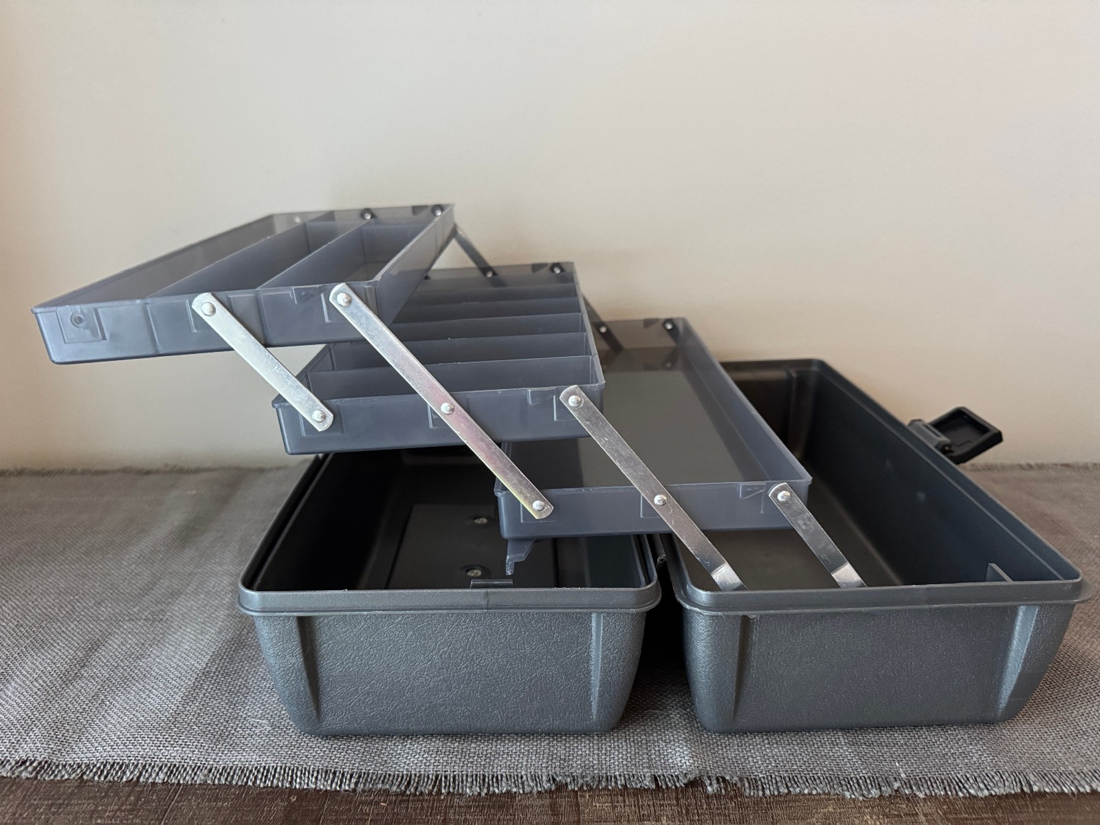 Vintage Art Bin 3 Tray Organizer Box 8413 1990s Gray Craft Storage Box USA MADE