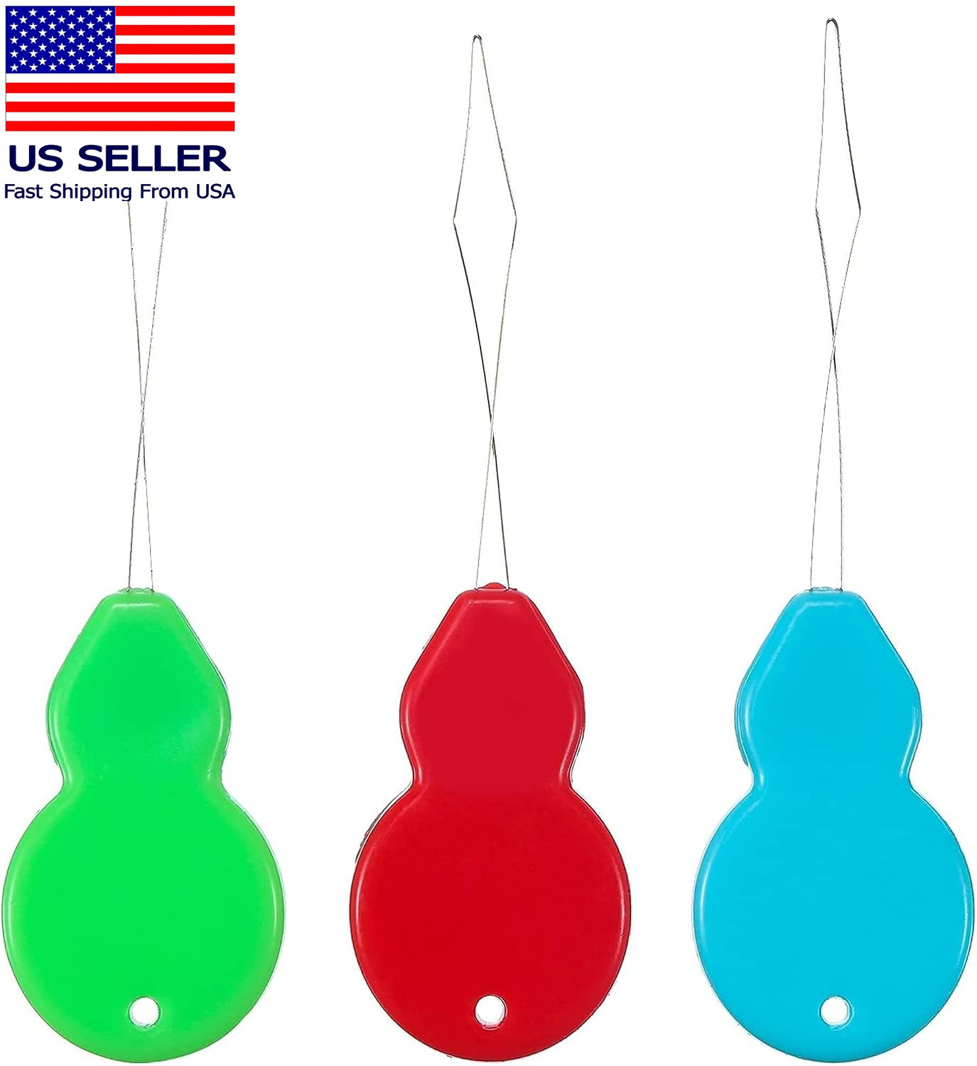 Reusable Plastic Needle Threaders with Clear Box Random Color 5 Pieces Professio