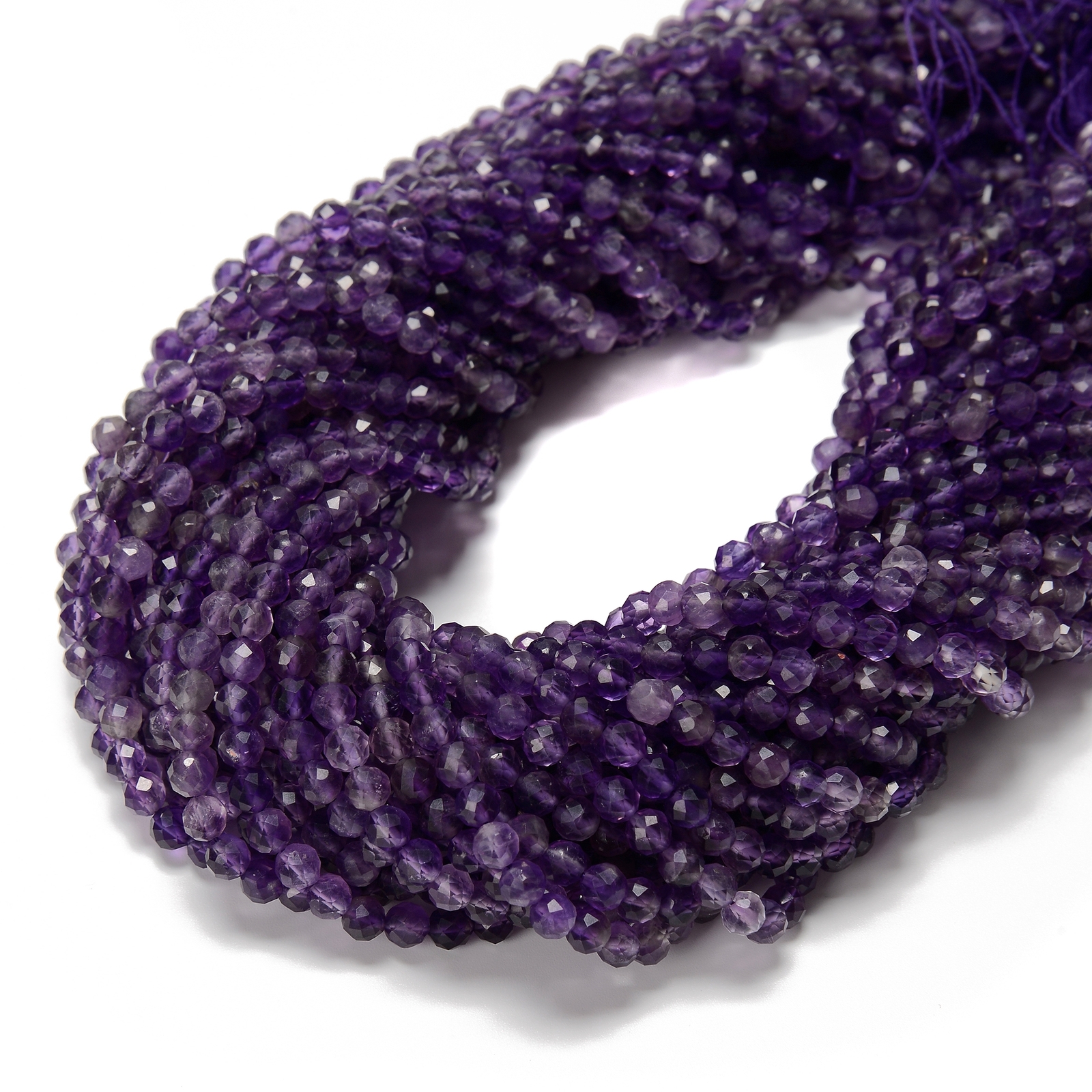 Amethyst Faceted Round Beads 2mm 3mm 4mm 5mm 15.5″ Strand
