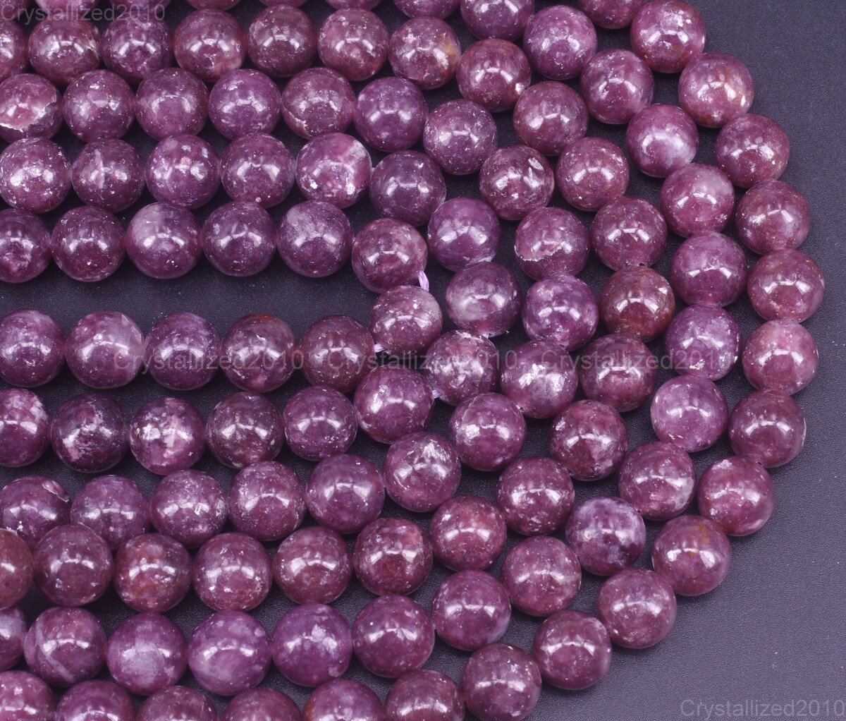 AAA Natural Purple Lepidolite Gemstone Round Loose Beads 6mm 8mm 10mm 12mm 15.5″