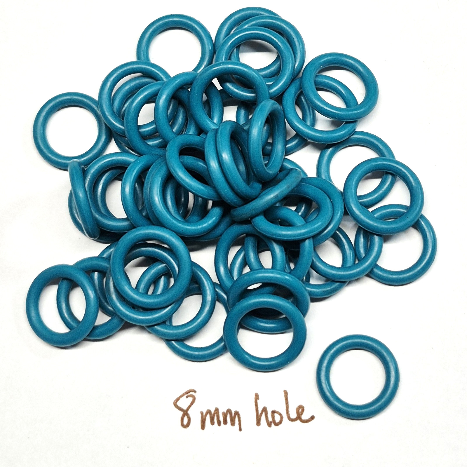 Lot 50 Round 10mm Rubber Ring Spacer Rondelle Disc Beads w/6mm Hole Chainmail