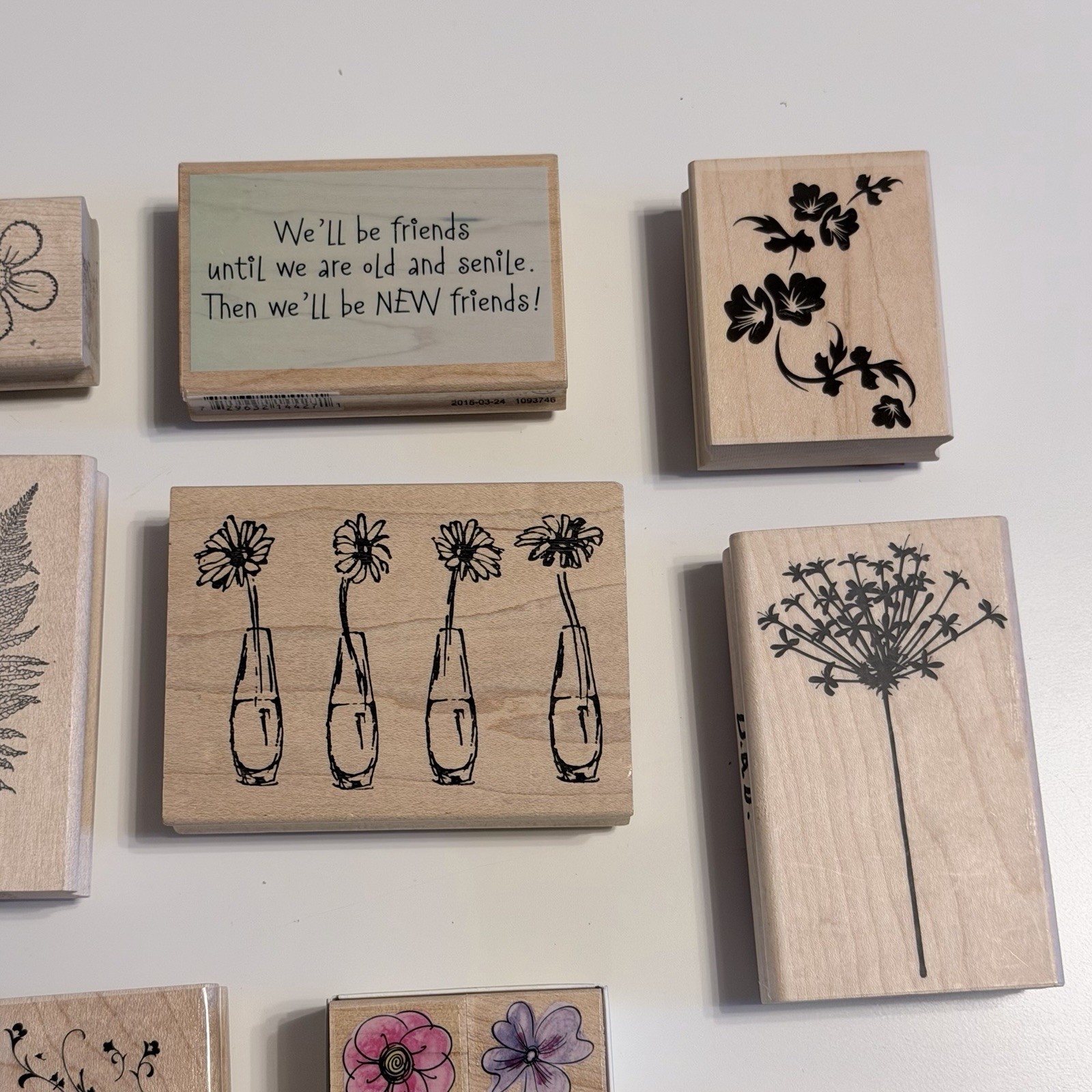 Large Rubber Stamp Lot Floral Botanical Craft Scrapbook Card Making Mixed Set 12