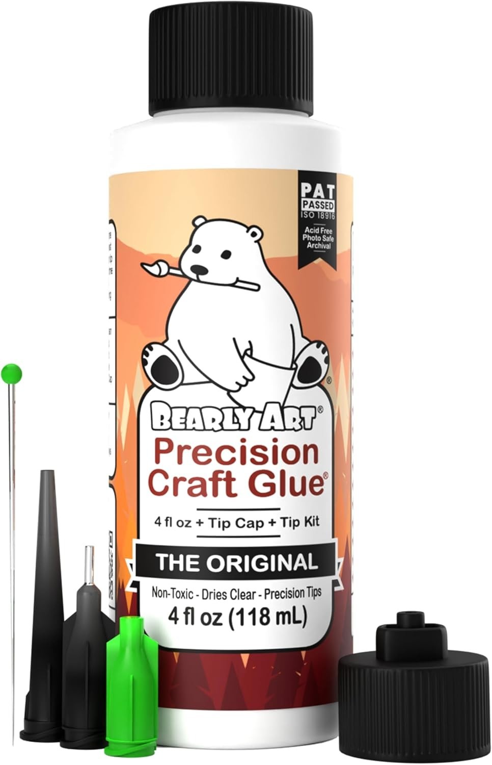 Archival Quality Craft Glue – 4oz Flexible & Wrinkle Resistant with Metal Tip