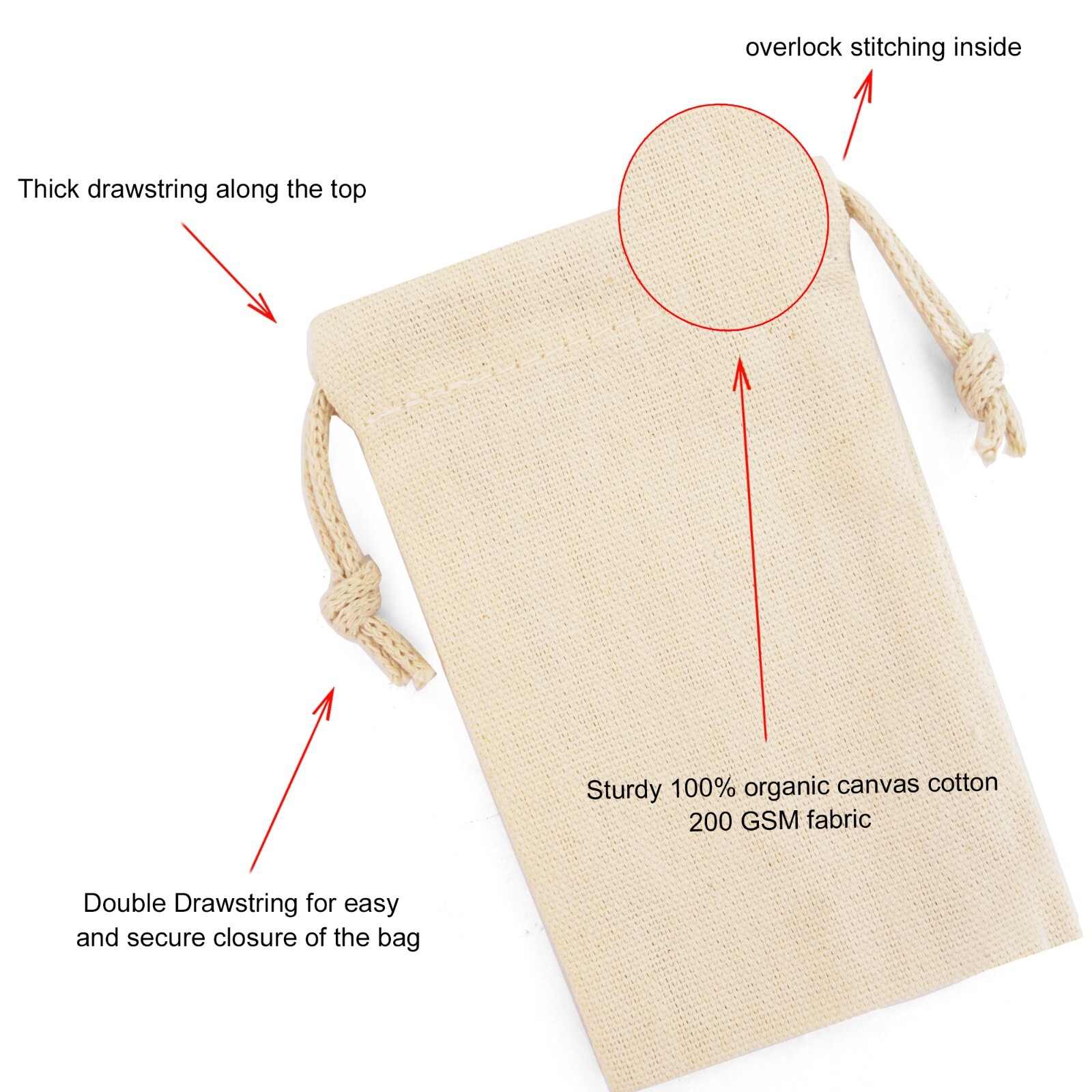 Biglotbags – Premium Canvas Cotton Double Drawstring Reusable Muslin Bags