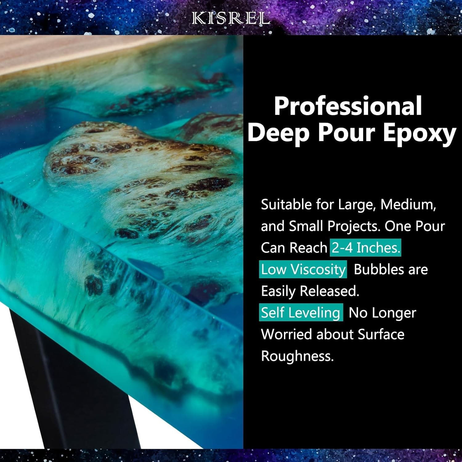 Deep Pour Epoxy Resin, 3 Gallon Resin Epoxy Kit (2:1) for 2-4 Inch Pour Depths，B