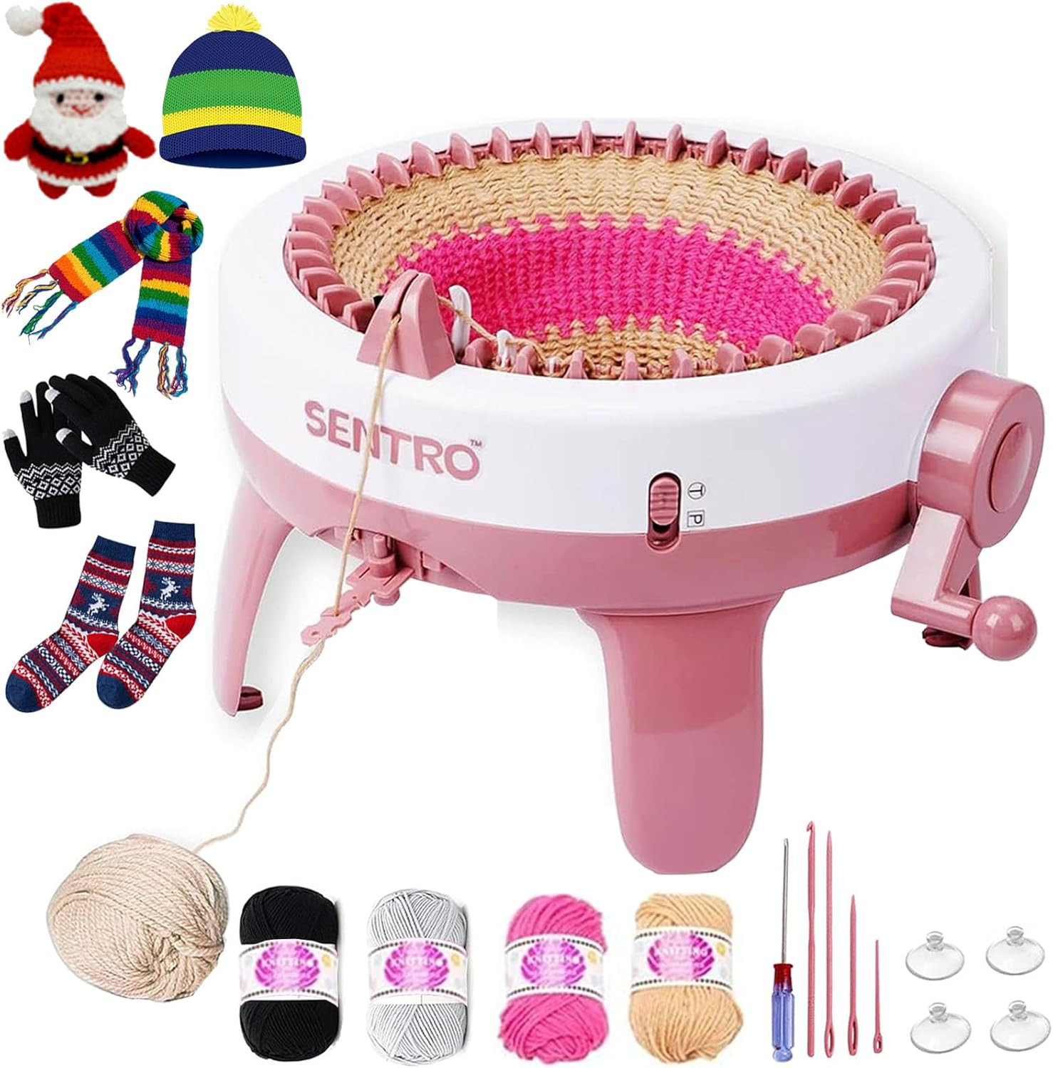 Sentro Knitting Machine, 48 Needles Smart Knitting Crochet Machine with Row Coun