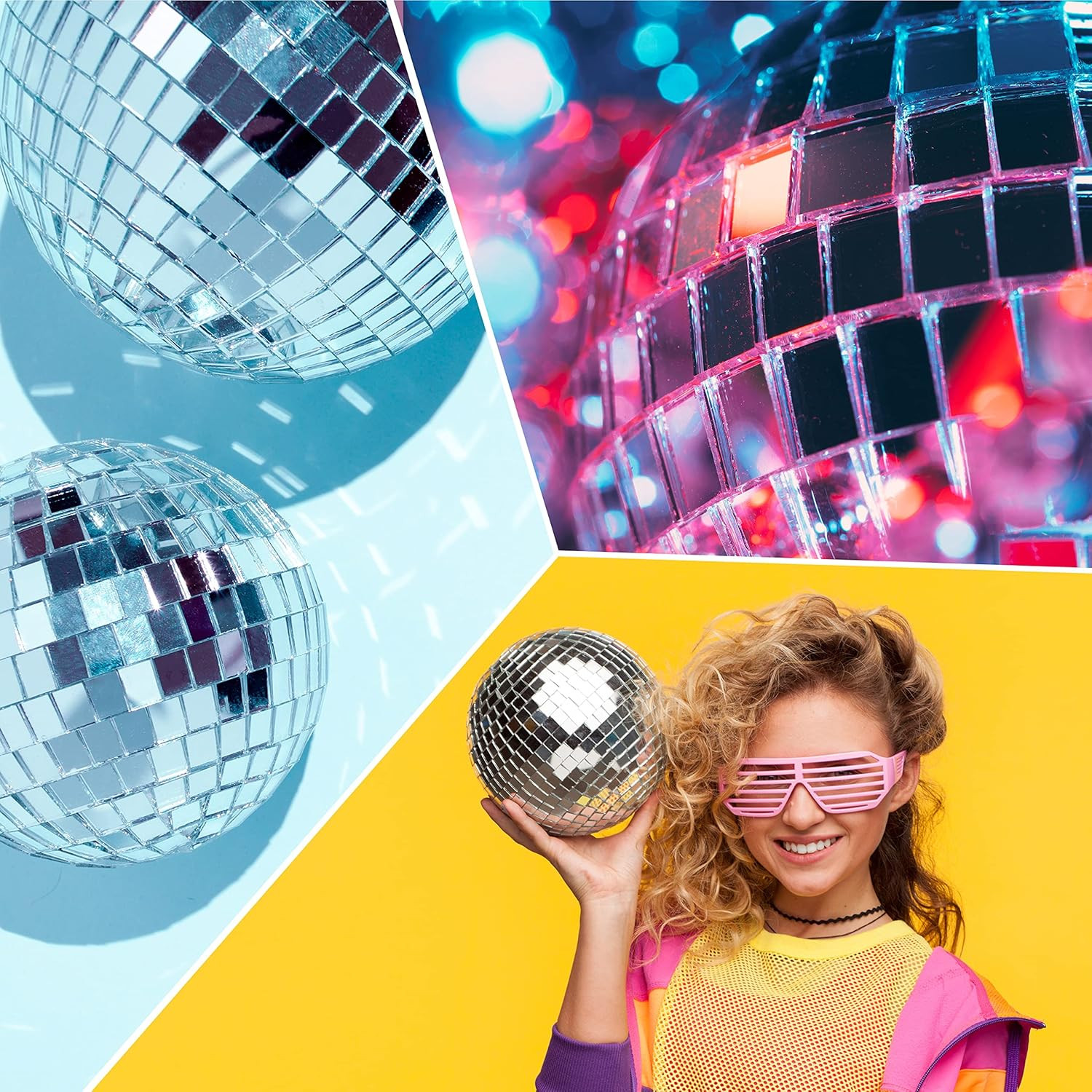 1050 PCS Disco Ball Tiles, 10 X 10 Mm Self-Adhesive Disco Tapes for DIY Craft…