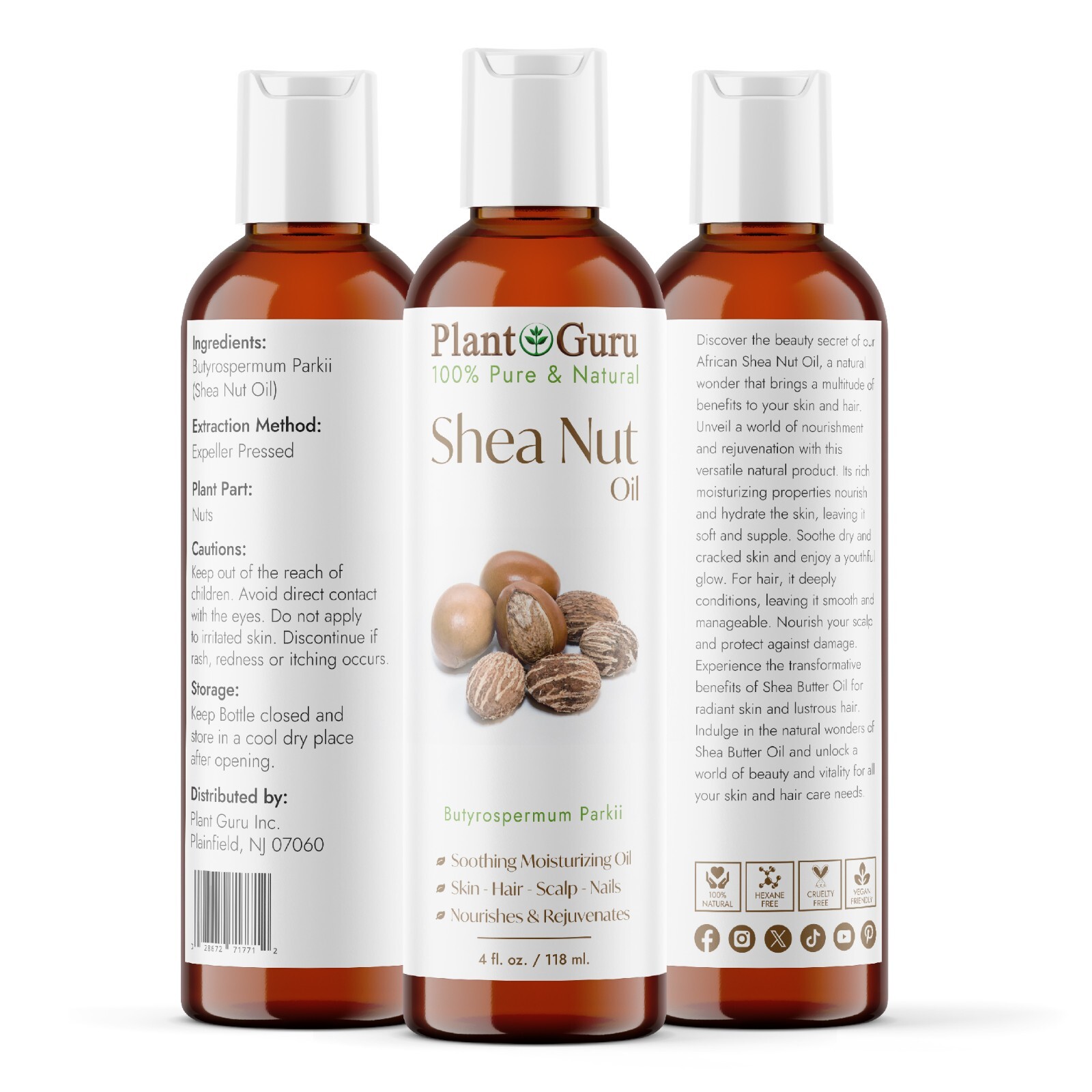 Raw African Shea Butter Oil 100% Pure Unrefined Natural 2 oz. to Gallon