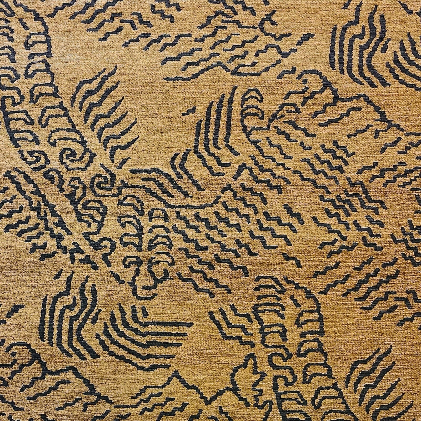 ABSTRACT TIBETAN INSPIRED UPHOLSTERY FABRIC MOURA IN COGNAC 1.9 YARDS